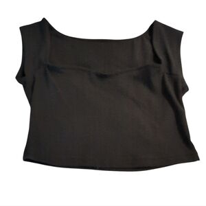 Black Ribbed Crop Top